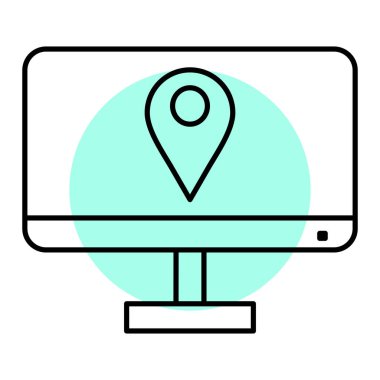 GPS teknolojisi ikon vektör illüstrasyon tasarımı ile navigasyon ekranı konumu