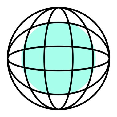 küresel küre simgesi. Web için dünya vektör simgelerinin özet çizimi