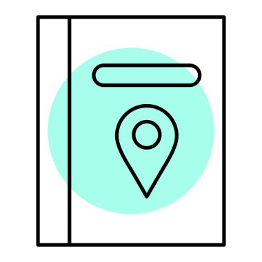 Harita simgesi, vektör illüstrasyonu