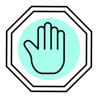 Dur işareti simgesi. vektör illüstrasyonu