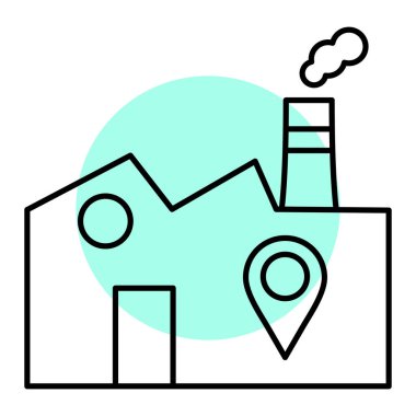 Nükleer santral simgesinin vektör çizimi