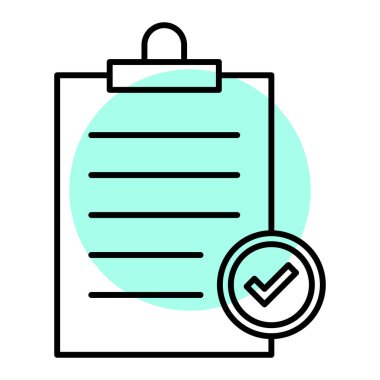 Liste simgesi olan pano. Web için kağıt vektör simgelerinin özet çizimi