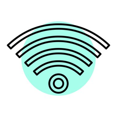 Wi-Fi sinyal ikonu vektörü, ağ ve mobil uygulama tasarımınız için beyaz arkaplanda izole edilmiş, kablosuz logo konsepti