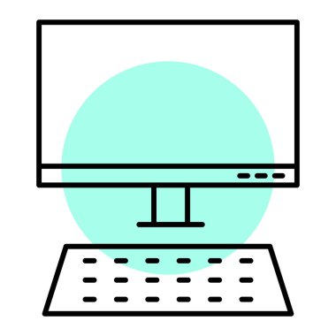 Masaüstü ve beyaz arkaplanı olan bilgisayar monitörü