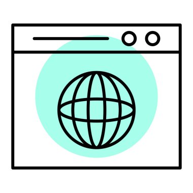 tarayıcı simgesi vektör illüstrasyonu