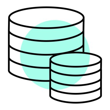 veritabanı. Web simgesi basit illüstrasyon