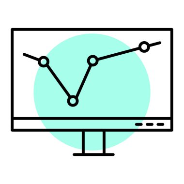grafik ve grafik vektör illüstrasyon tasarımı ile bilgisayar monitörü