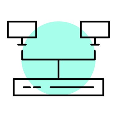 Bilgisayar ağı. Basit resimleme