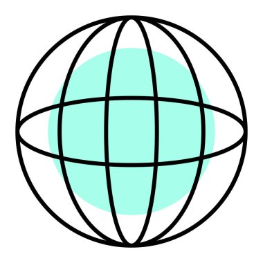 küresel küre simgesi. Web için dünya vektör simgelerinin özet çizimi