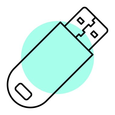 usb flash disk simge vektör illüstrasyon tasarımı