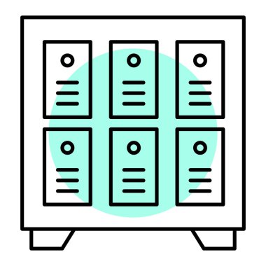 Kabine ikonu. Web için çekmece vektör simgelerinin özet çizimi