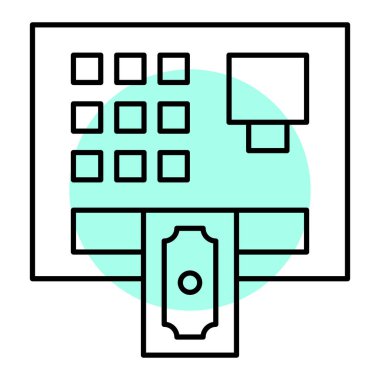 ATM 'de. Web simgesi basit illüstrasyon