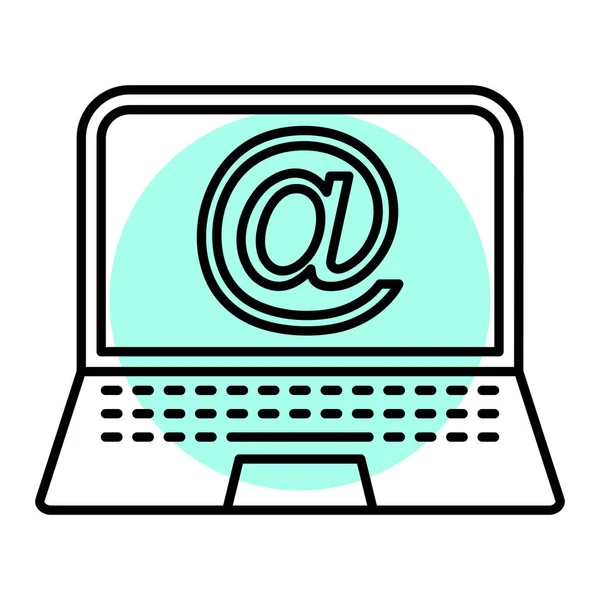 Laptop Üzenet Mail Vektor Illusztráció Tervezés — Stock Vector