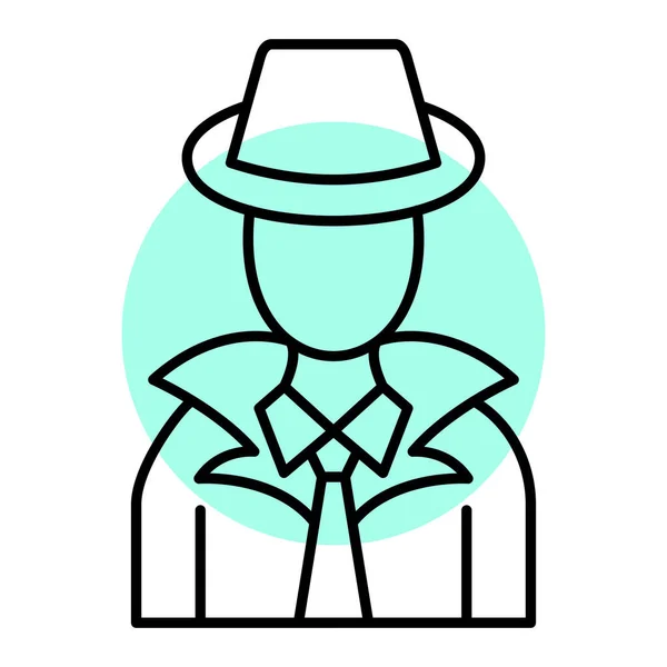 Ilustración Vectorial Hombre Con Sombrero — Vector de stock