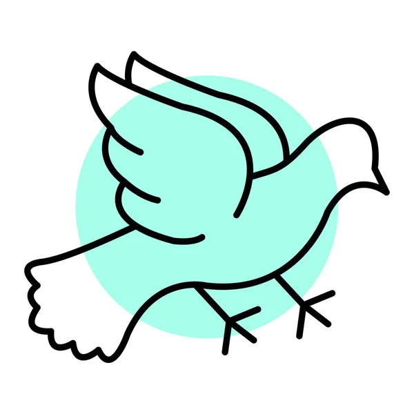 带有鸽子矢量图解设计的可爱鹤 — 图库矢量图片