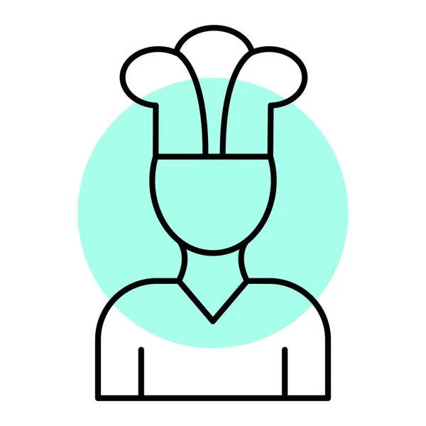 Illustration Vectorielle Personnage Avatar Chef Personne Avec Casquette Dans Tête — Image vectorielle