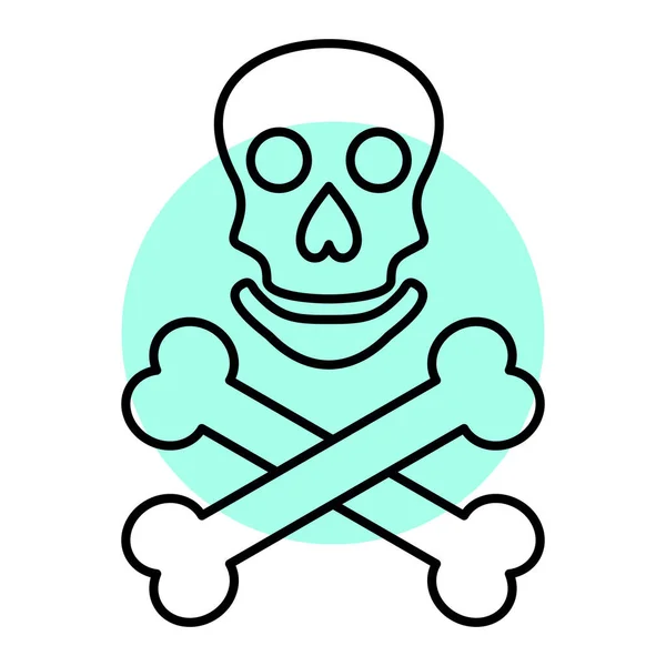 Crâne Avec Des Des Croisés Dessin Vectoriel Illustration — Image vectorielle