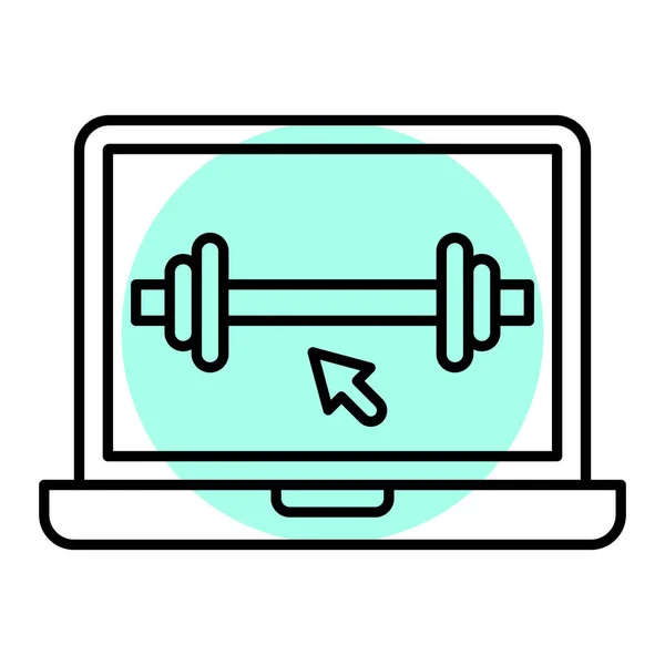 Laptop Mit Fitnessgeräten Vektor Illustration Design — Stockvektor