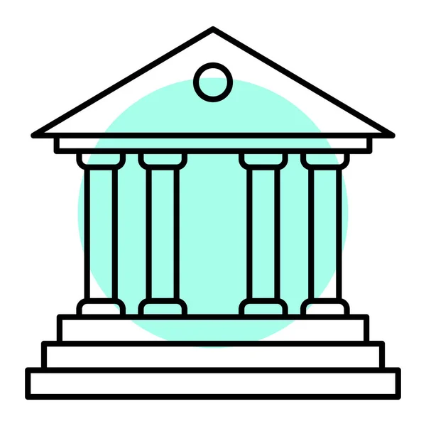 Icono Del Edificio Del Banco Esquema Ilustración Iconos Vectoriales Corte — Archivo Imágenes Vectoriales