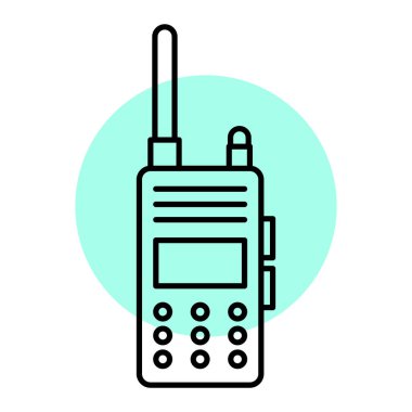 Telsiz ikonu. Radyo vektör illüstrasyonlu akıllı telefon hatları. beyaz arkaplanda izole