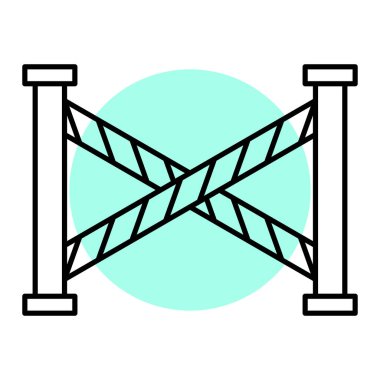 Beyaz arkaplanda izole edilmiş bariyer simgesi. inşaat sembolü çizimi.