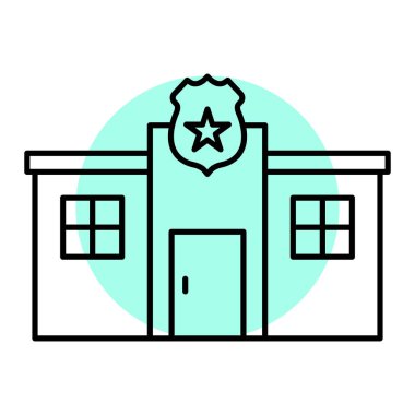 Polis departmanı basit simge, vektör illüstrasyonu