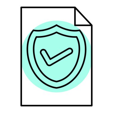 onay işareti simgesi ile kalkan. vektör çizim