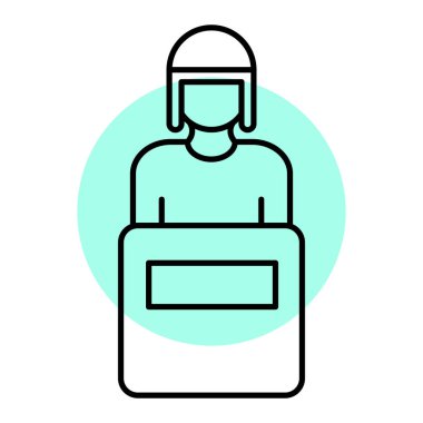 Çantalı bir kadının vektör çizimi