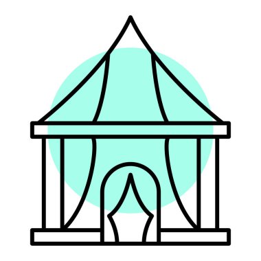 Sirk çadırı ikonu. Web için plaj vektör simgelerinin özet çizimi