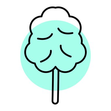 Şirin bir yeşil ağaç simgesinin vektör çizimi