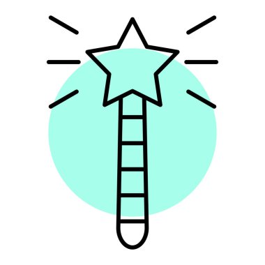 Yıldız simgesi, vektör illüstrasyonlu sihirli değnek