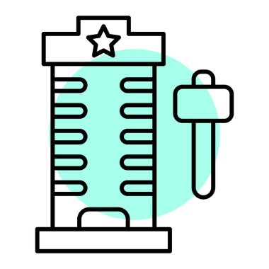 Test tüpü simgesi. Web için su ısıtıcı vektör simgelerinin özet çizimi