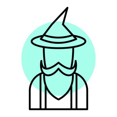 Şapka takan bir adamın vektör çizimi