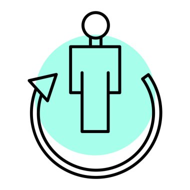 Adam simgesi, ince çizgi biçimi, basit vektör illüstrasyonu