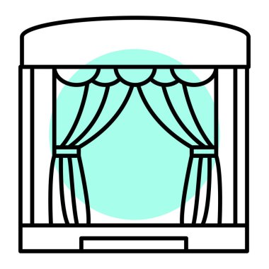 Pencere perdesi simgesi. perde vektör sembolü web tasarımının ana hatları