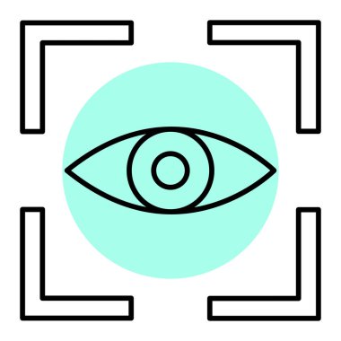 Göz çizgisi sembolü. Beyaz arkaplanda birinci kalite izole vektör ögesi.