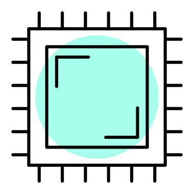 İşlemci. Web simgesi basit illüstrasyon