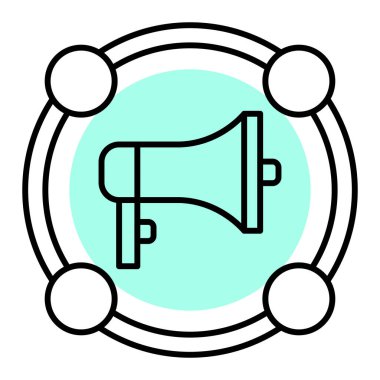 Megafon ikonu vektör illüstrasyonu