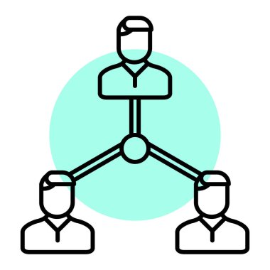 iş yönetimi düz simgesi, vektör illüstrasyonu