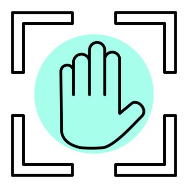 El ikonu vektörü. İnce çizgi işareti. izole edilmiş sınır sembolü çizimi