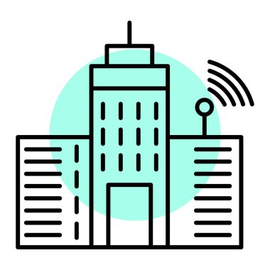 Otelde. Web simgesi basit illüstrasyon