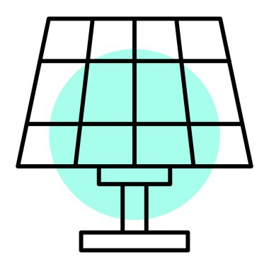 Güneş paneli simgesi. Web için enerji vektör simgelerinin özet çizimi