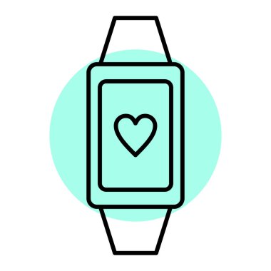 Kalp atış hızı vektör çizimine sahip akıllı twatch