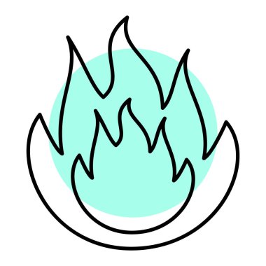 Bir alev simgesinin vektör illüstrasyonu