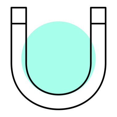 Mıknatıs basit simgesi, vektör illüstrasyonu