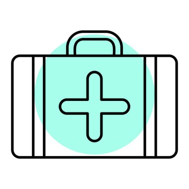 İlk yardım kiti simgesi vektör illüstrasyon grafik tasarımı