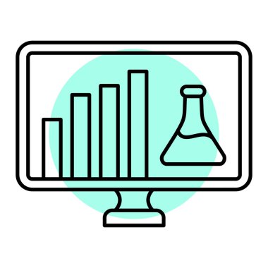 lab monitörü basit simge, vektör illüstrasyonu