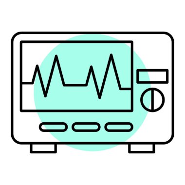 EKG sistem simgesi. Beyaz arka planda izole edilmiş web tasarımı için tıbbi sağlık vektör sembolü ana hatları