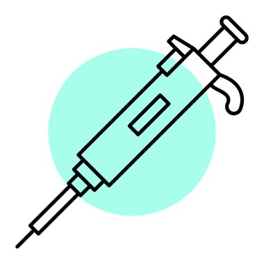 İğne ve steteskoplu şırınga. vektör illüstrasyonu