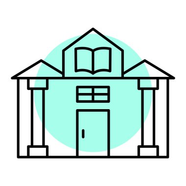 okul binası ikon vektör illüstrasyon tasarımı